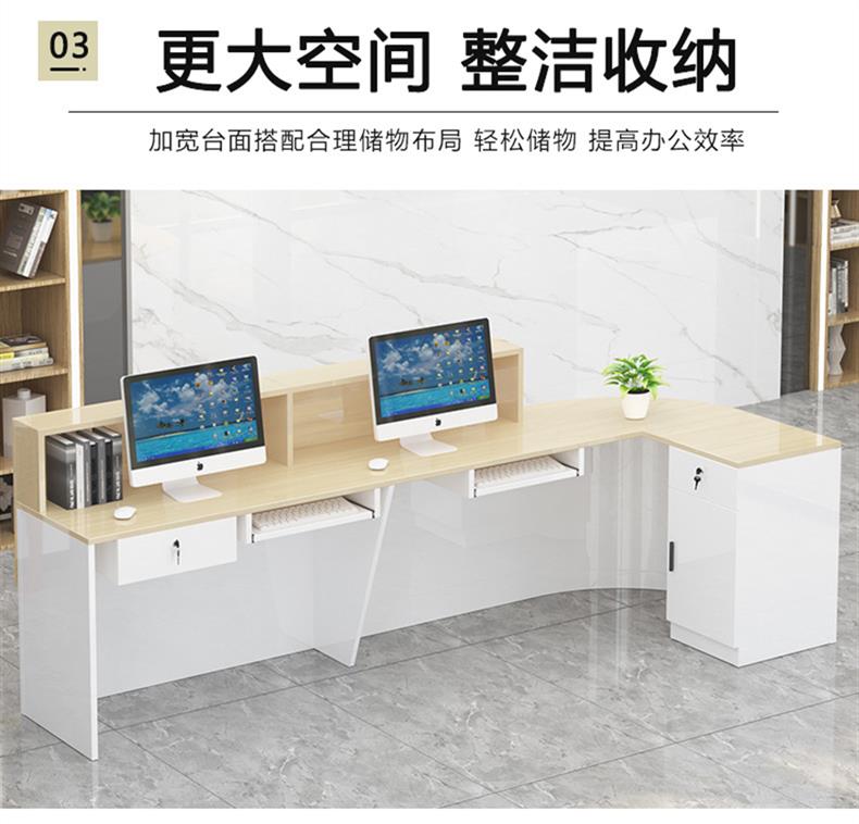 Front desk reception counter, bar counter, store checkout counter, semi circular corner, small beauty salon training and consultation counter of the company