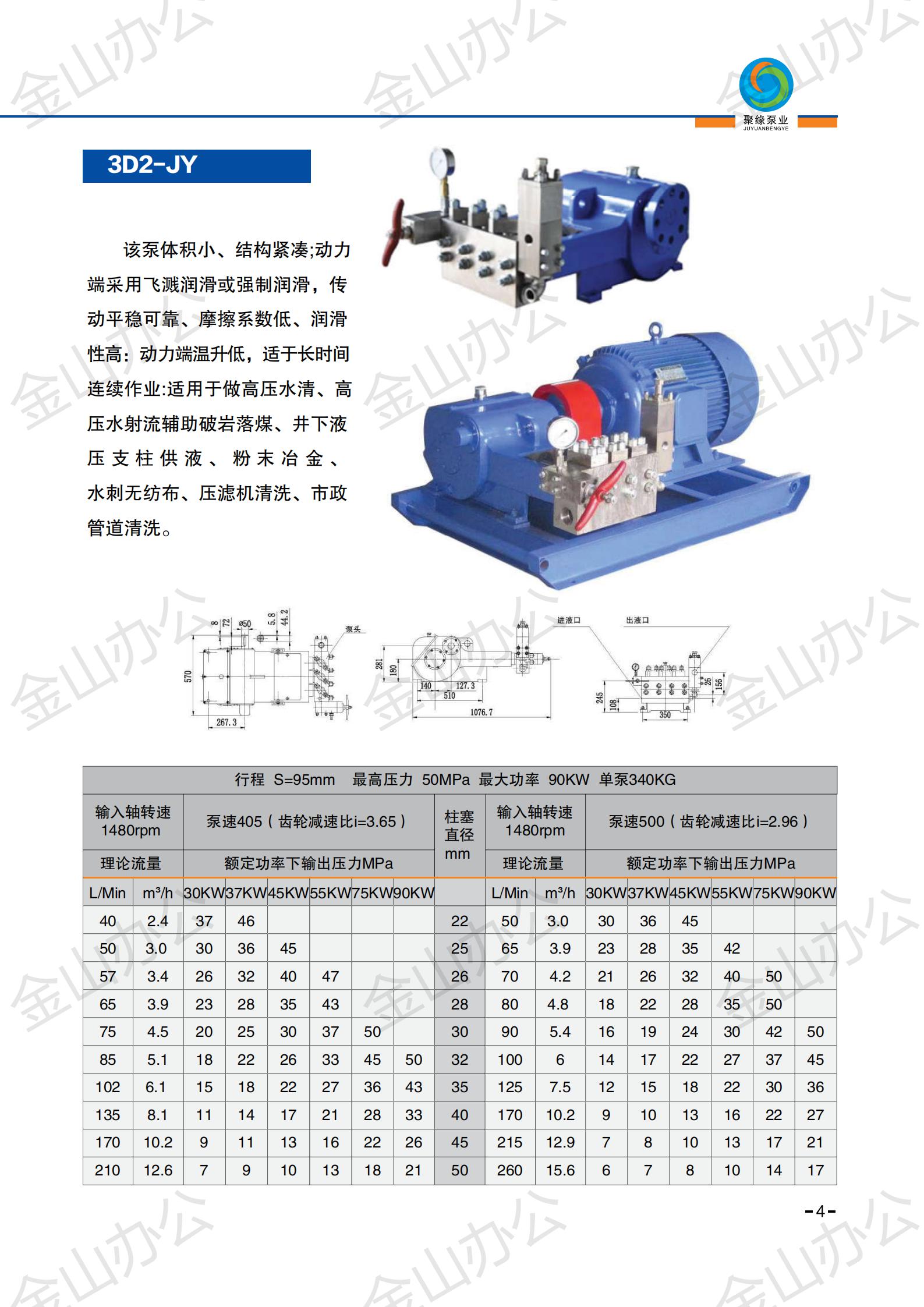 3D2 Juyuan High Pressure Pump Manufacturer Ocean Engineering Cleaning Pump Industrial High Pressure Plunger Pump with High Efficiency