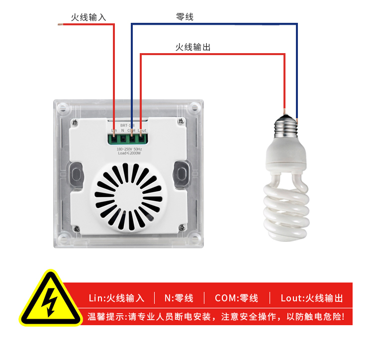 Delay switch 220V automatic delay power off switch touch induction timer 86 type glass touch screen