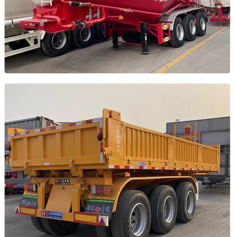 Light hydraulic rear dump semi trailer with gentle force and long range of endurance