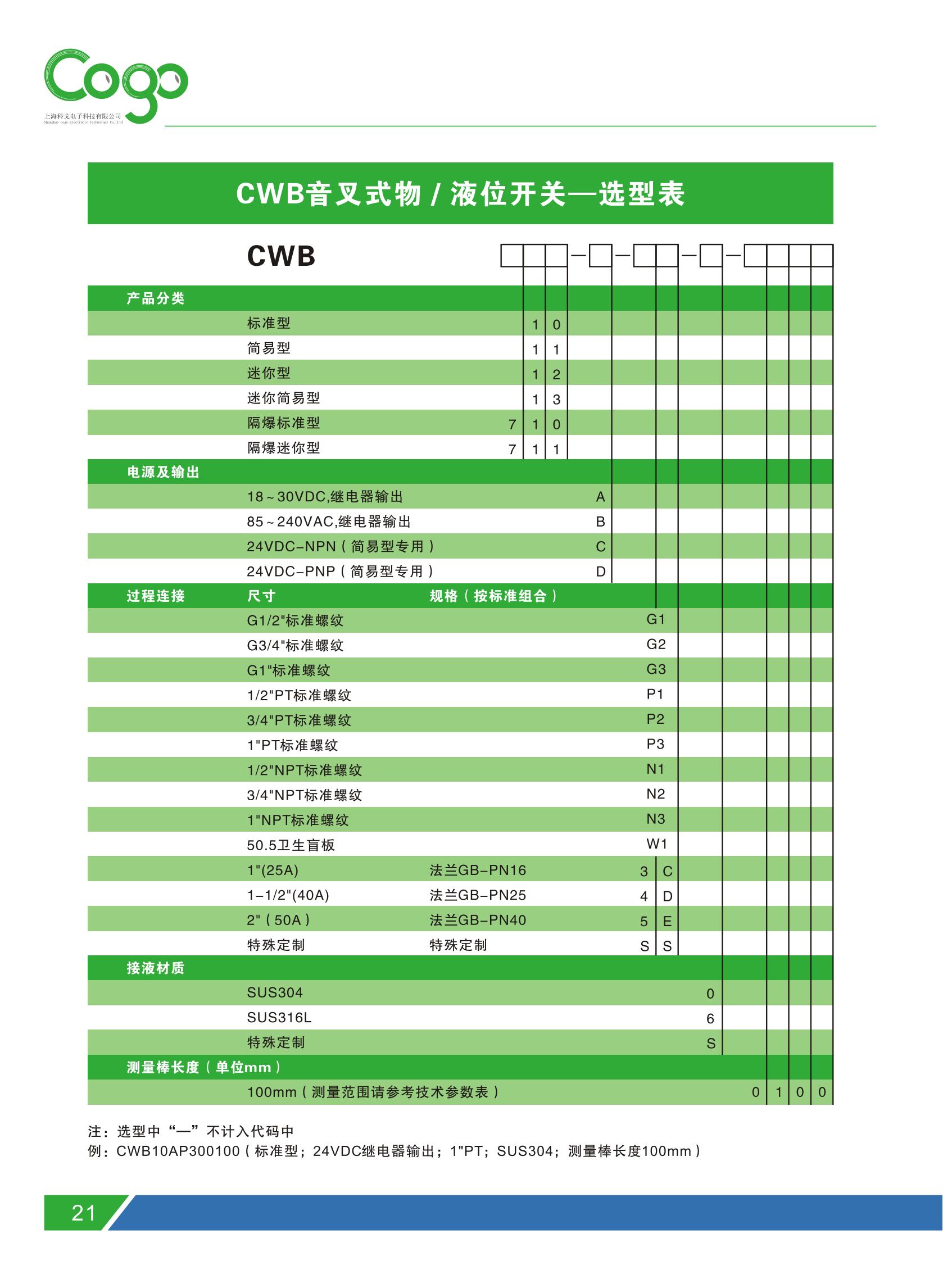 CWB economical tuning fork level switch explosion-proof