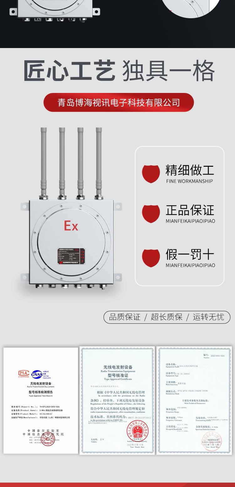 High performance outdoor explosion-proof wireless dual frequency base station with strong anti-interference ability and high explosion-proof performance