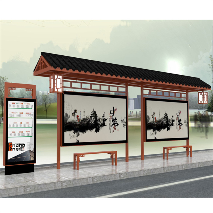 Customized and sold bus stop shelters with multiple materials, diverse styles, and innovative designs