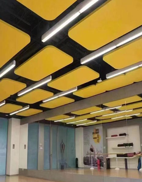 Fiberglass sound-absorbing board, flame retardant and fireproof, various shopping malls, gymnasiums, kindergartens, sound-absorbing hanging sheets, suspended ceilings, noise reducing materials