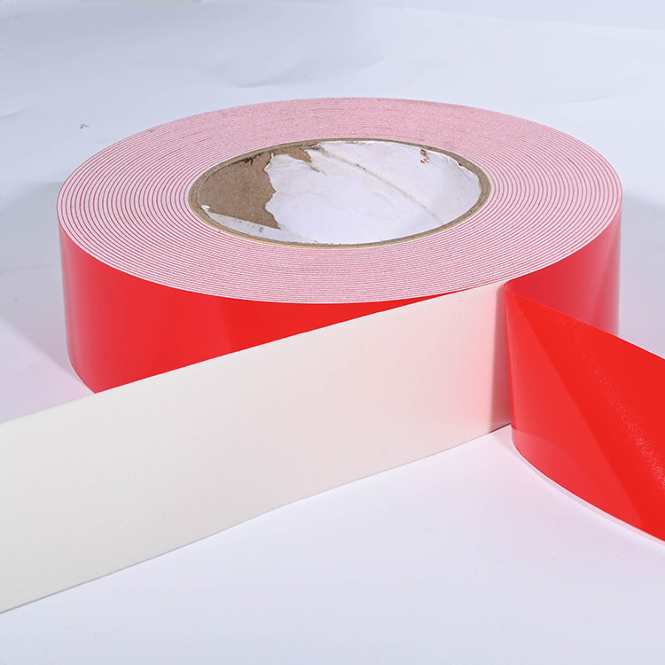 The manufacturer provides red film white EVA foam double-sided adhesive tape for automobiles, with PE high viscosity shock absorption foam double-sided adhesive tape