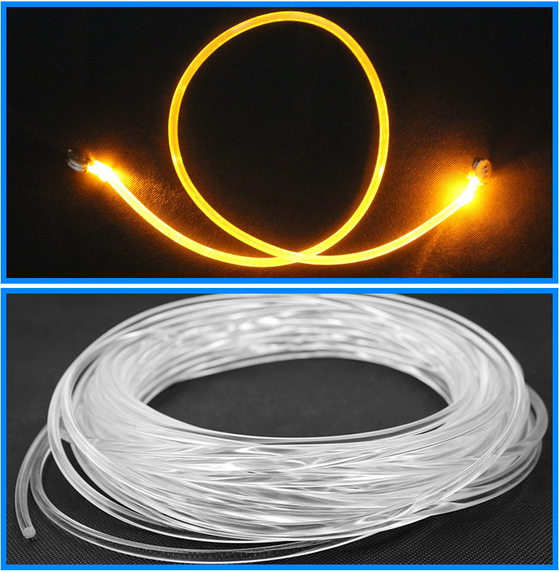 High transparency light guide strip Angel's wing light guide solid strip wear-resistant TPU light guide circular strip 3mm light guide column