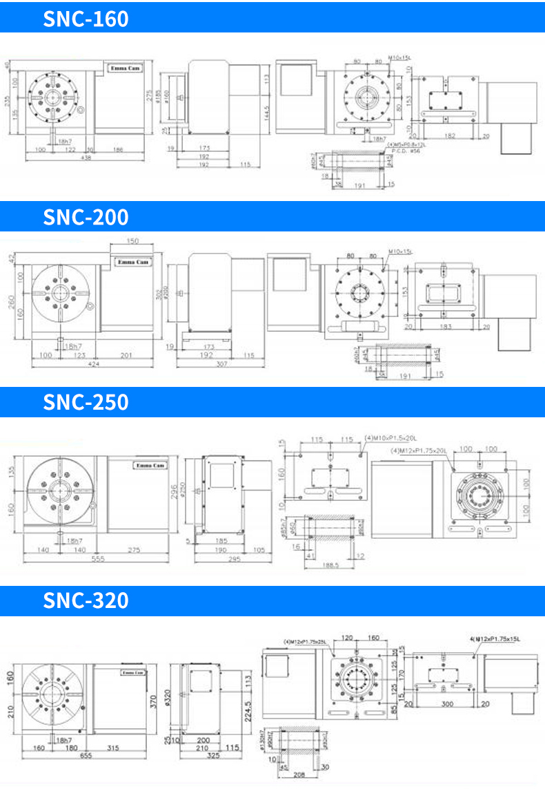 Shicheng Weiye Four Axis Turntable Brand Xuyang Precision Machine Big Through Hole CNC Indexing Plate Worm Gear and Worm Drive