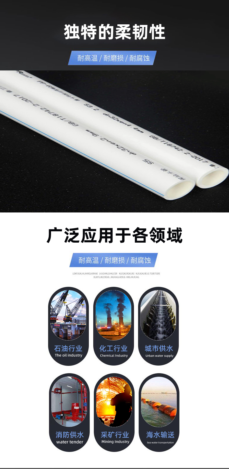 Liansu Home Decoration PPR Water Pipe PPR Water Supply Pipe Cold and Hot Water Pipe Household Hot Melt Water and Electricity Materials Wholesale Factory Direct Delivery