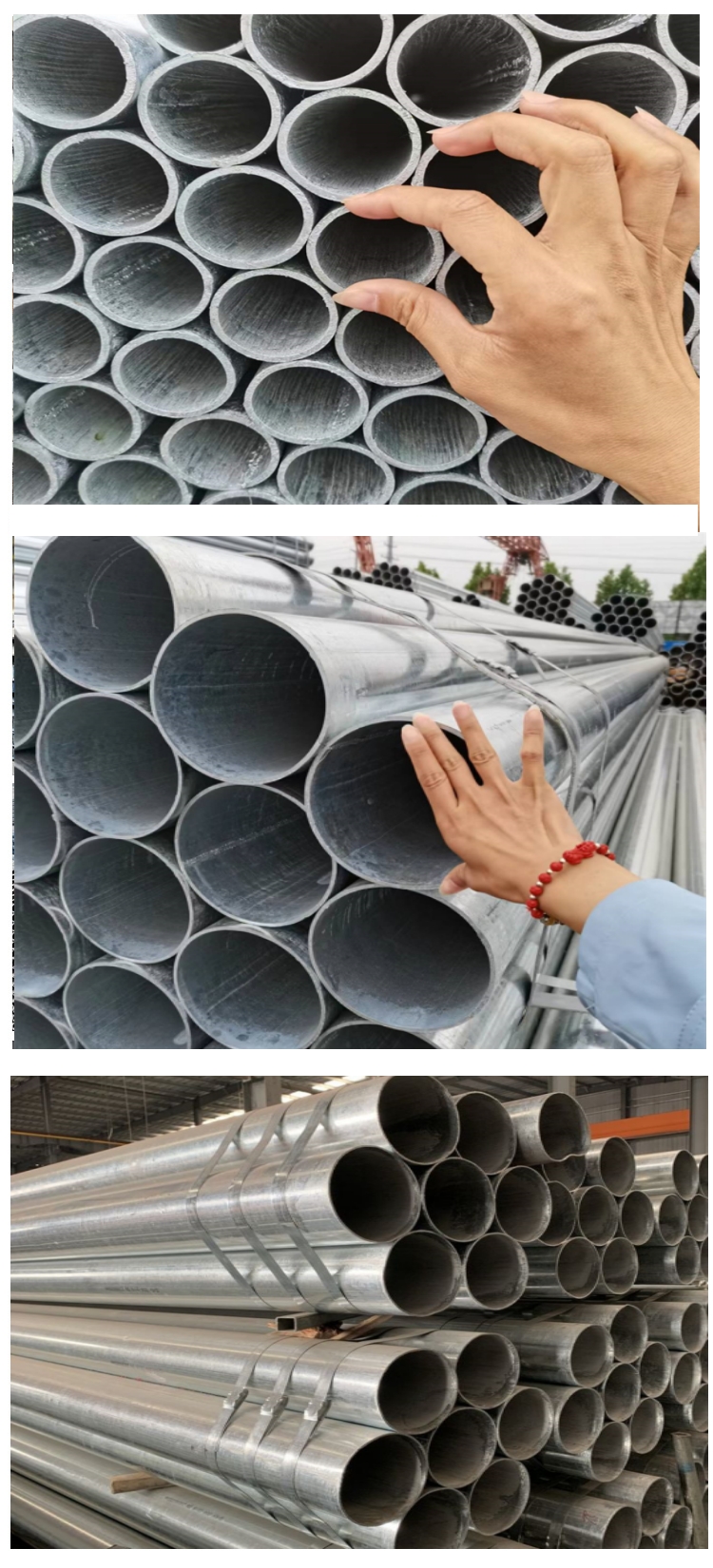 Q235B Fire Water Transportation Building Engineering Curtain Wall Galvanized Round Pipe Hot Dip Galvanized Steel Pipe Support Processing