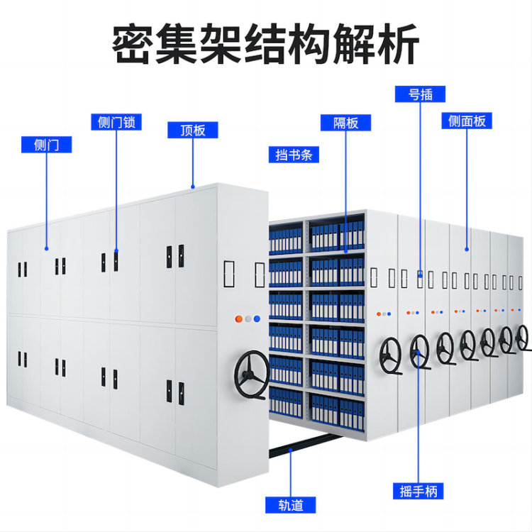 手摇式电动型智能型密集架档案柜 档案室文件存储 财务凭证文件存放