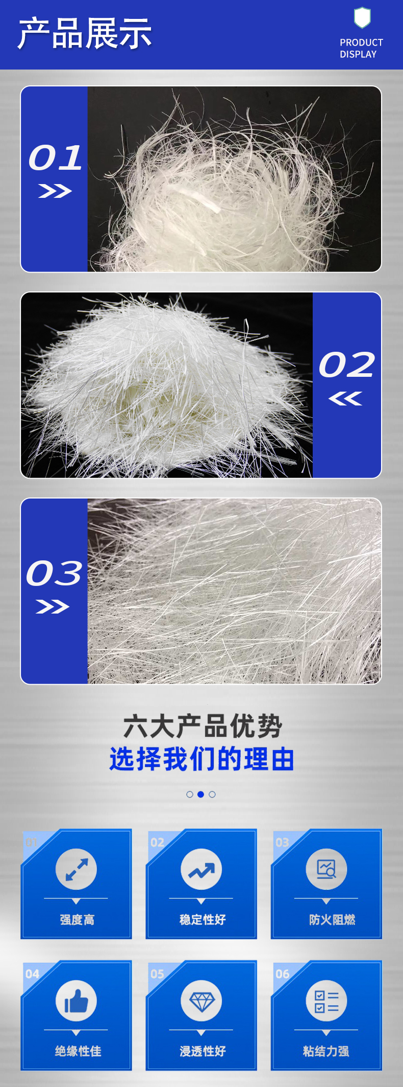 Fushijia anti mold, corrosion, alkali free glass fiber short cut yarn can be customized