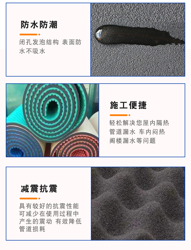 Qingao Thermal Insulation Rubber Plastic Sound Absorption Cotton Egg Cotton High Density Sound Insulation and Loyalty Lowering Honeycomb Cotton