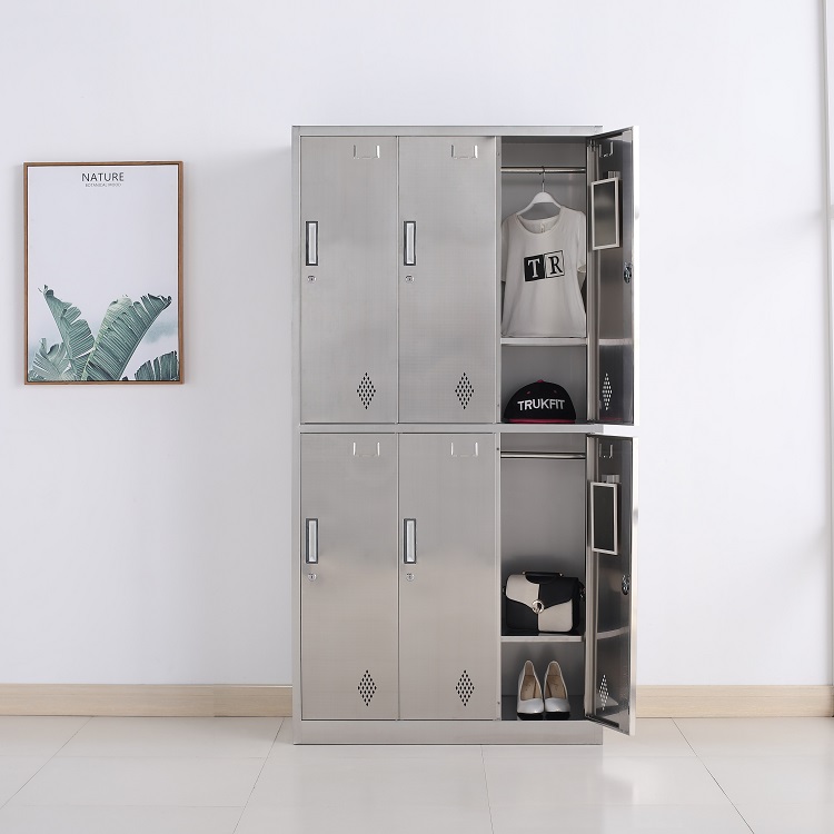 Kefeiya stainless steel six door locker, employee dormitory storage cabinet, 304 multi door bag storage cabinet