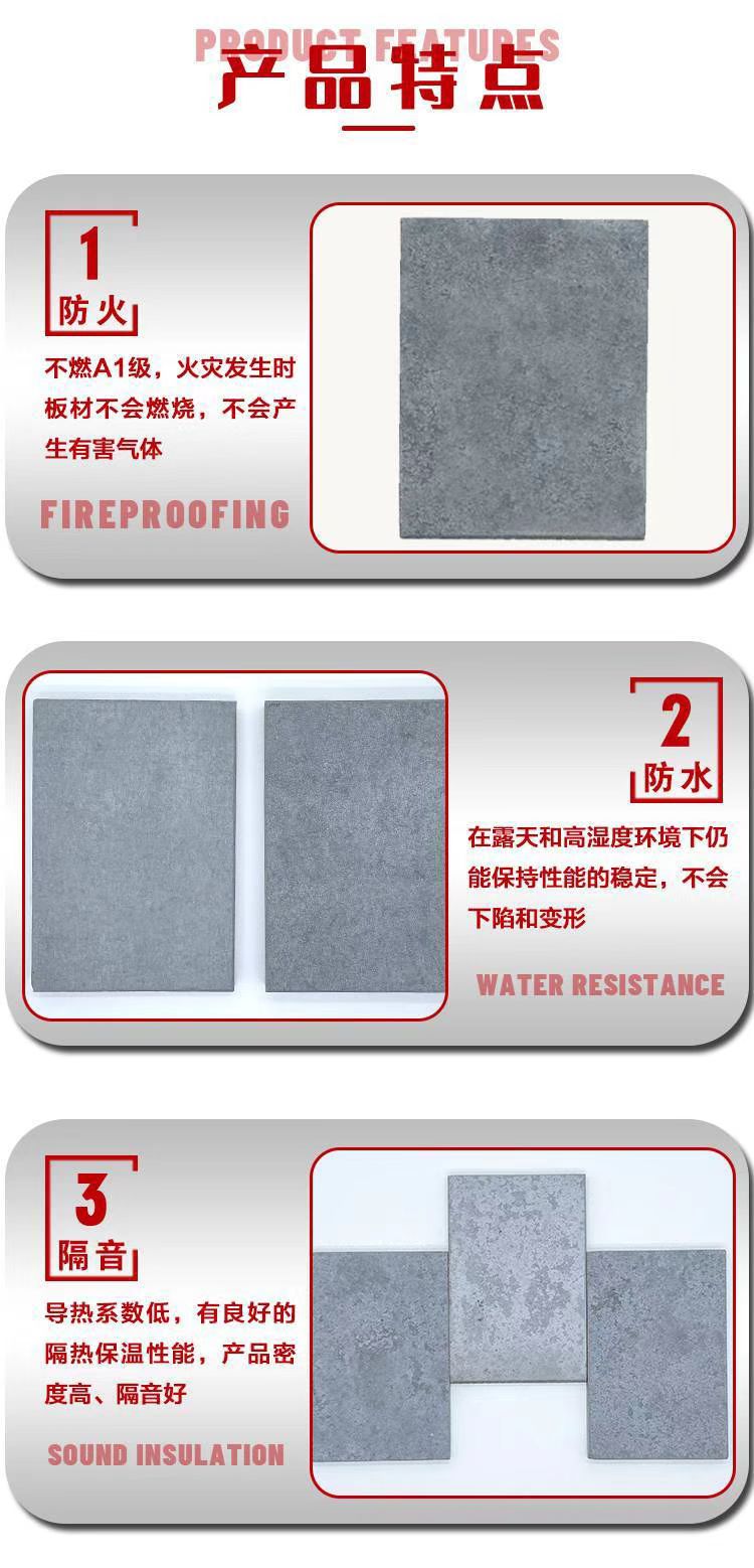 15mm fiber cement board, Et board, cement decorative board, exterior wall decoration, dry hanging construction, Class A fire prevention