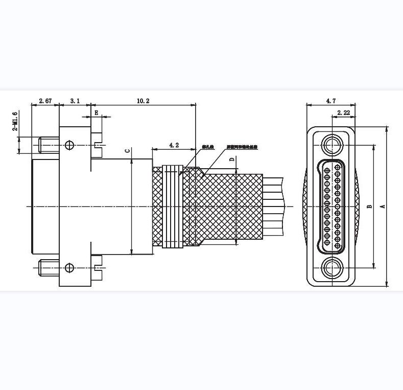 Zhuoyi Micromoment Electrical Connector 25-core Crimping Pin J63A-202-025-161-TH