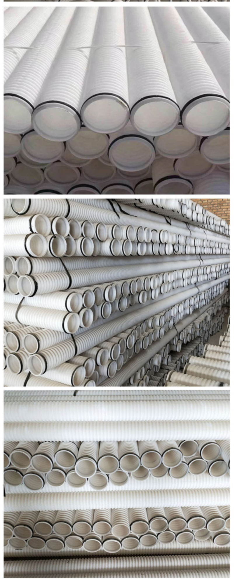 Tongjian PE double wall corrugated pipe, white communication corrugated pipe, perforated and wrapped with seepage pipe, tunnel drainage pipe, customizable