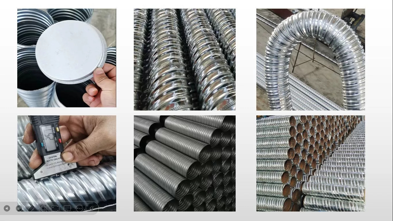 Hailin galvanized pre-stressed metal corrugated pipe with multiple options for wear resistance, supporting customized house ventilation pipes