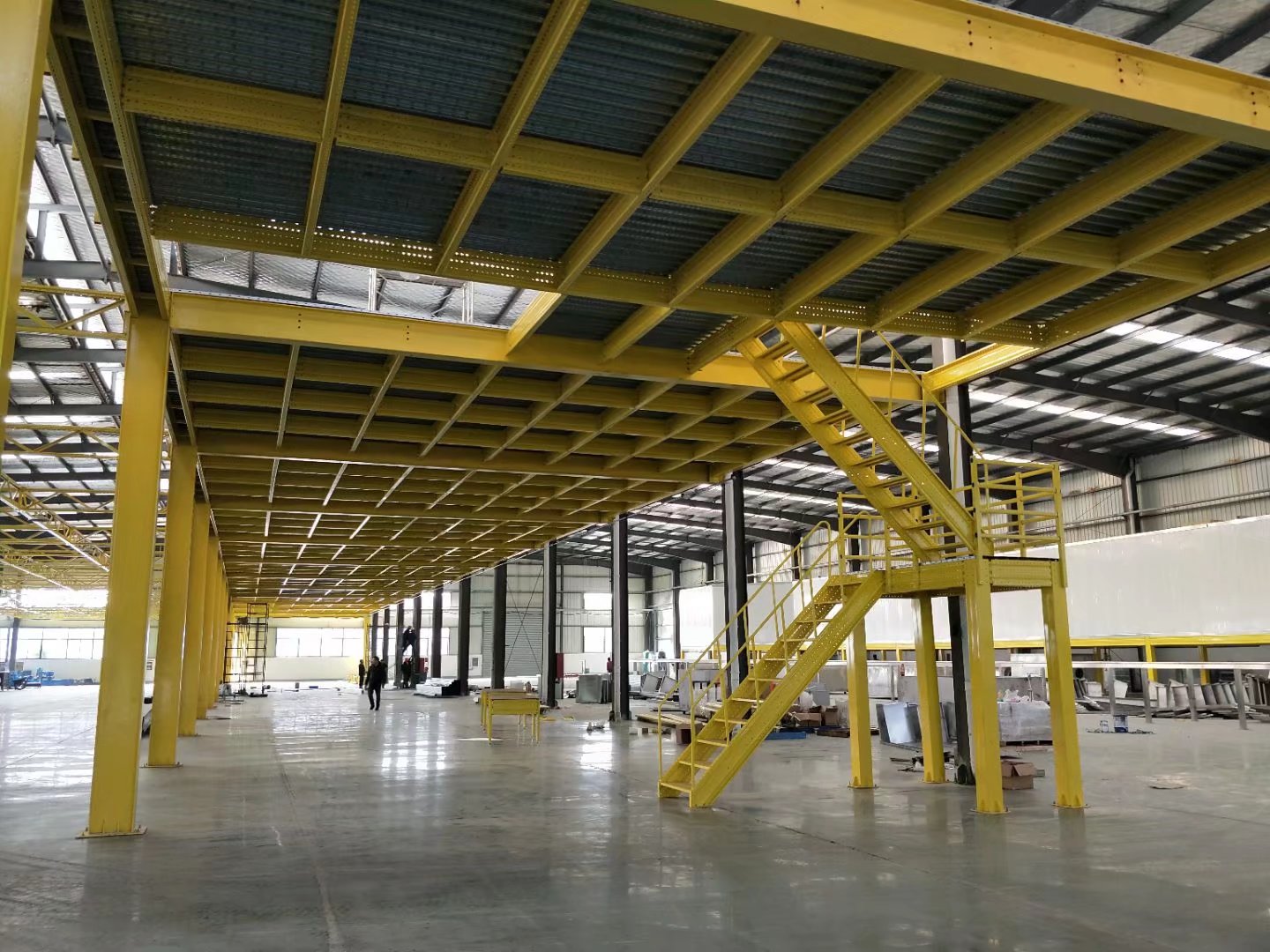 Hanyang attic shelf warehouse, second floor steel platform factory building, customizable partition platform construction