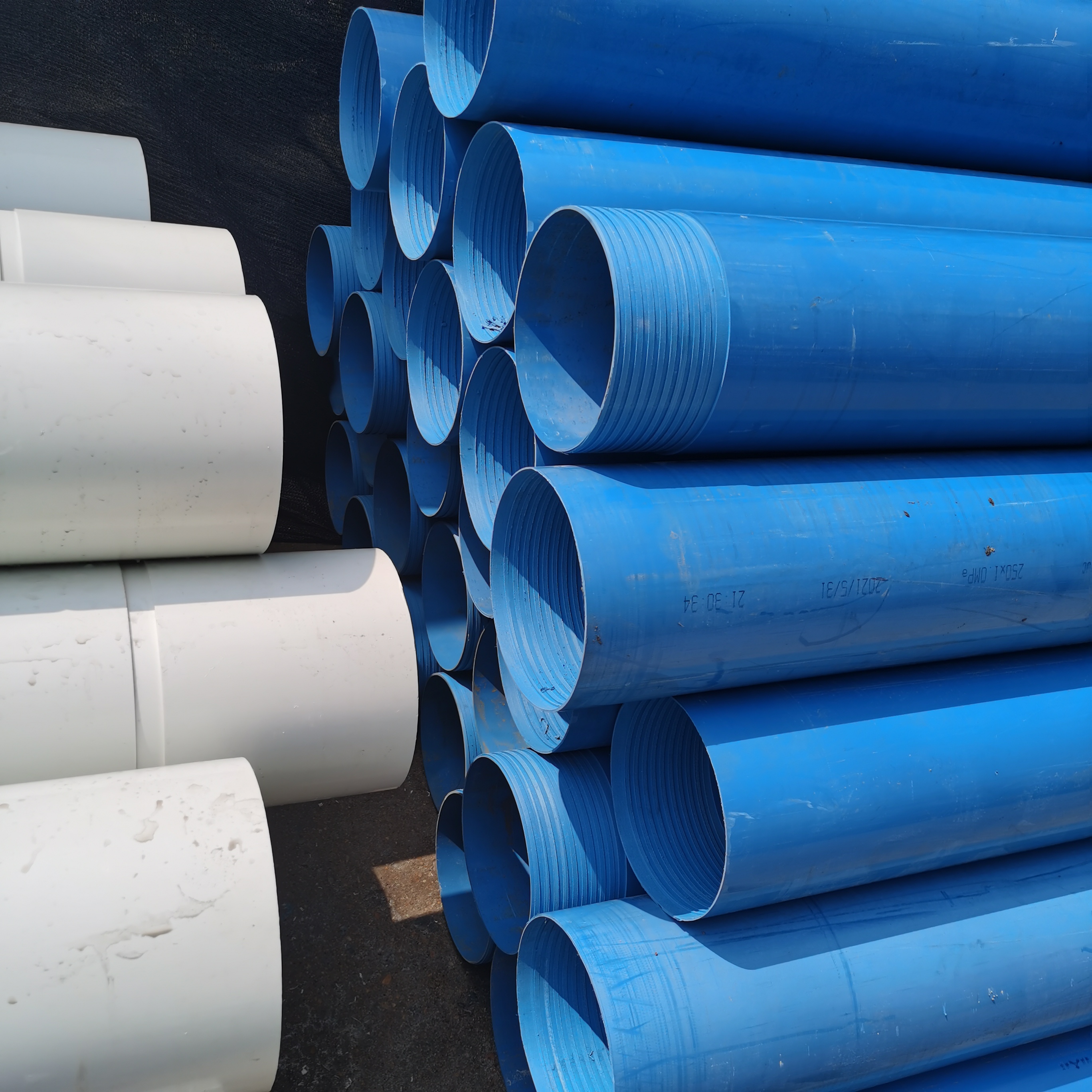 PVC perforated drainage pipes, deep well pipes, water supply pipes, environmental protection well pipes, available in stock