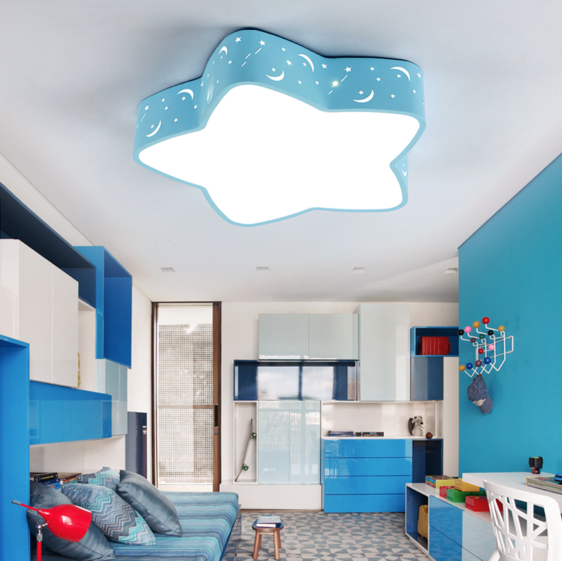 Kids' bedroom ceiling light, boys and girls' warm personality, clouds, stars, LED cartoon room light, intelligent master bedroom light