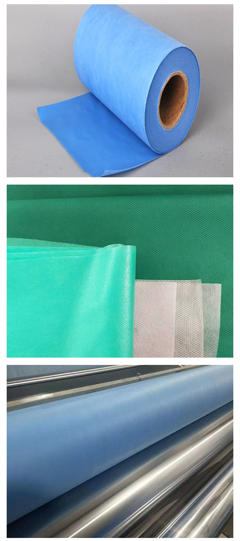 Pengxu Environmental Protection Material Strengthening Surgical Clothing Film SS Non woven Blue PE+PP 45g