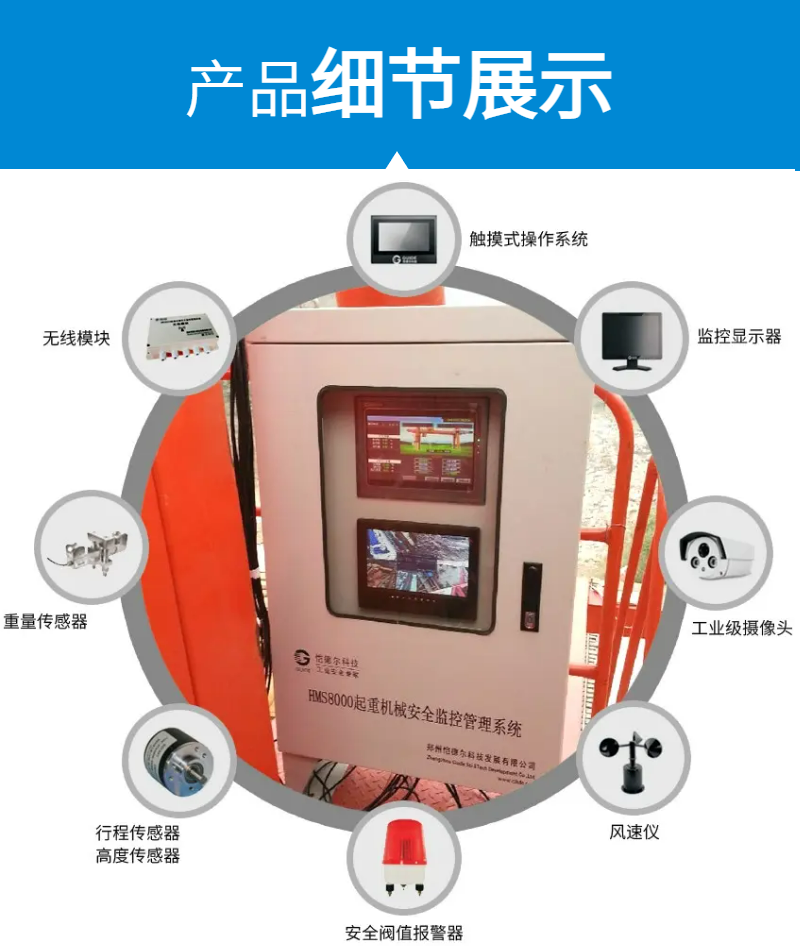 Tower crane safety monitoring management system anti-collision system construction elevator monitoring system