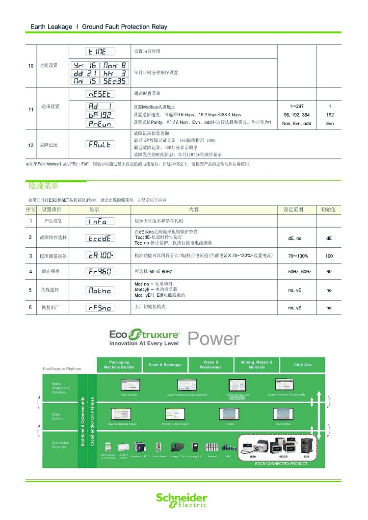 Schneider EGR-20USAM/Earth Leakage Fault Protection Relay/MODBUS-RTU8 Pin Socket EGR