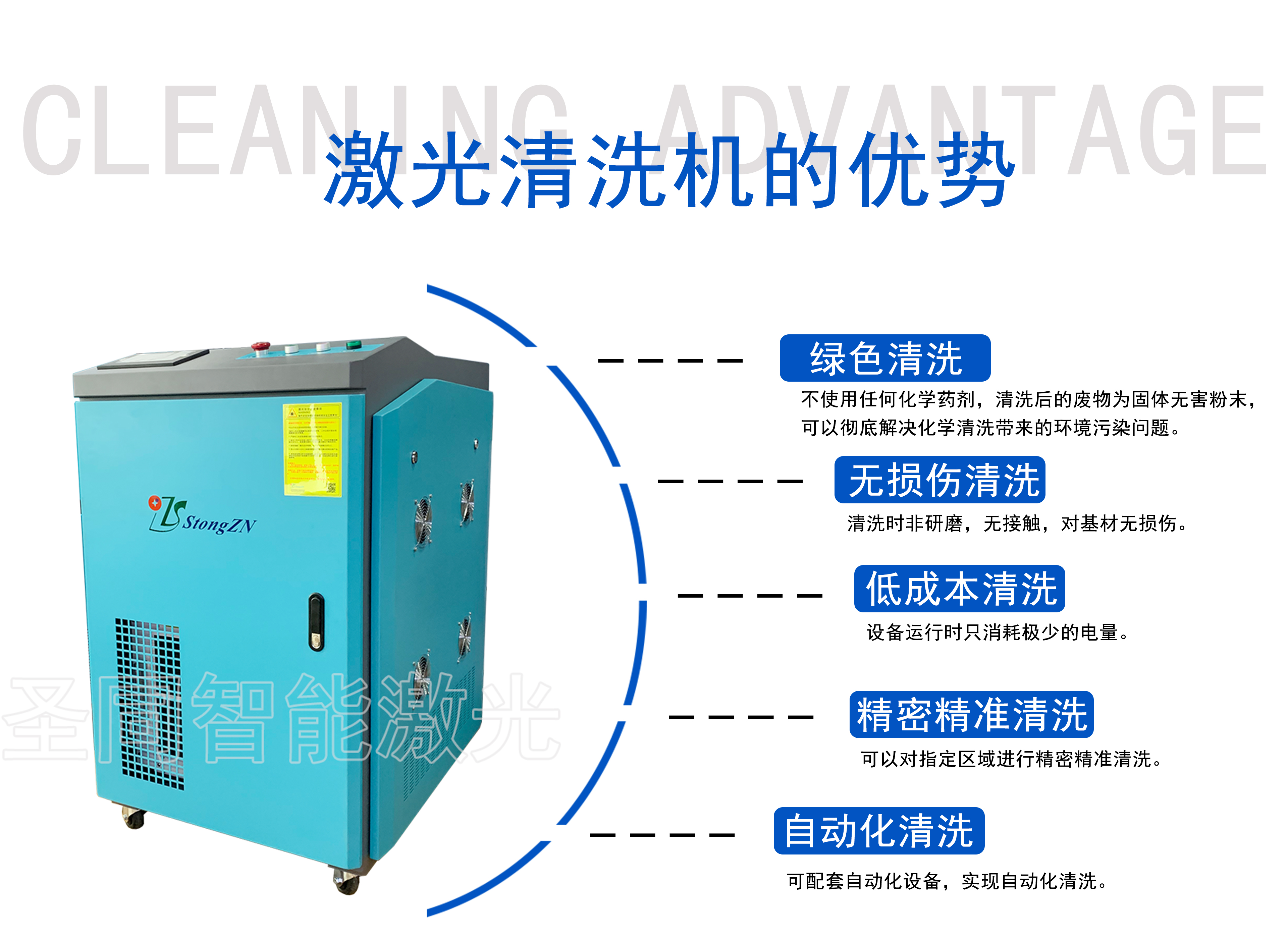 Shengtong high-power laser rust removal STQX-21500S handheld laser rust removal machine positioning cleaning