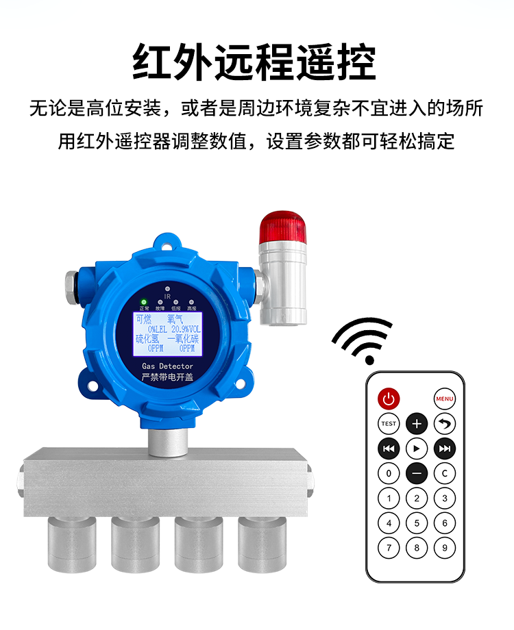 Four in one gas detector Huiruipu explosion-proof flammable, toxic, and harmful gas concentration alarm range can be customized