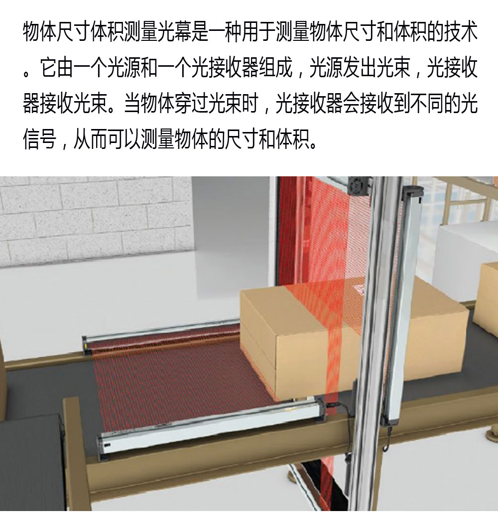 Object size and volume measurement Light curtain detection Grating accuracy 2.5mm Infrared sensor deep view