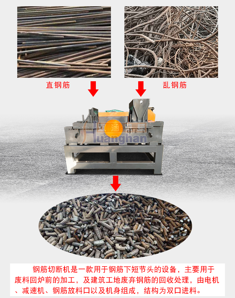 Double culvert new type scrap steel bar granulator manufacturer provides fast rolling shear machine