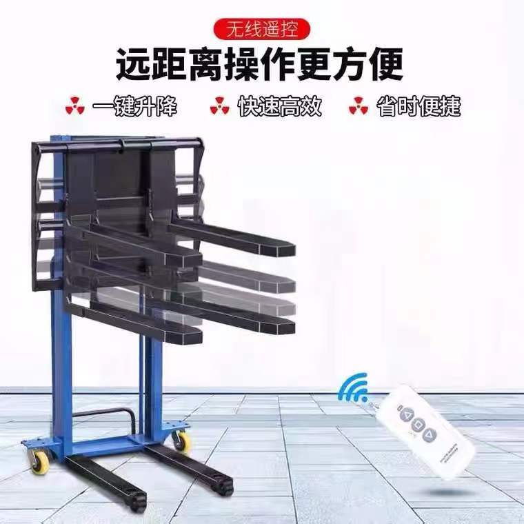 Automatic lifting, hydraulic handling, lifting, and lowering of 1 ton portable stacking height for forklift electric loading and unloading of goods