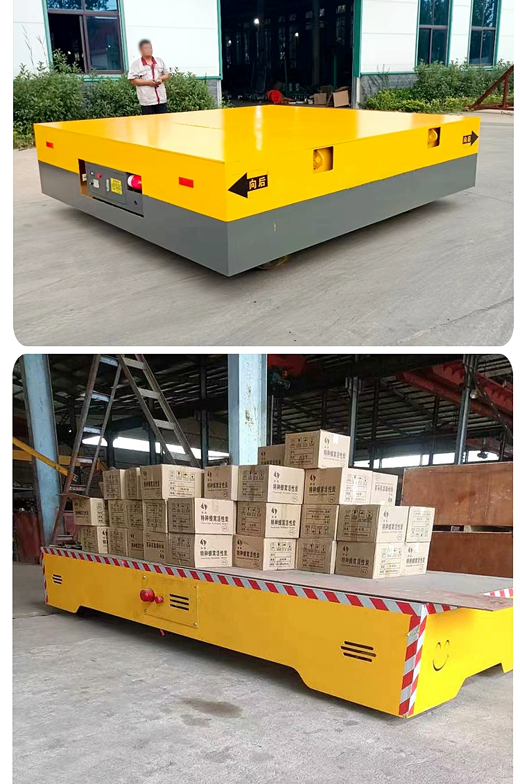 Heavy material transport rail battery car remote control workshop transport rail flat car parts electric flat car