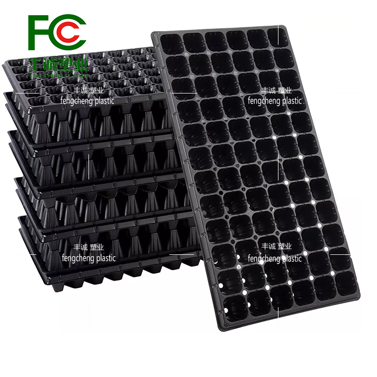 Brand new black seedling tray for flowers, succulent vegetables, melons, and fruits