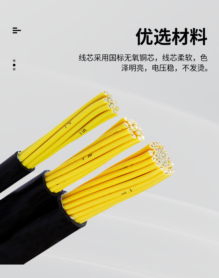 Low smoke and halogen-free fire-resistant control cable WDZN-KVV-3 * 0.75/1/1.5/2.5/4/6