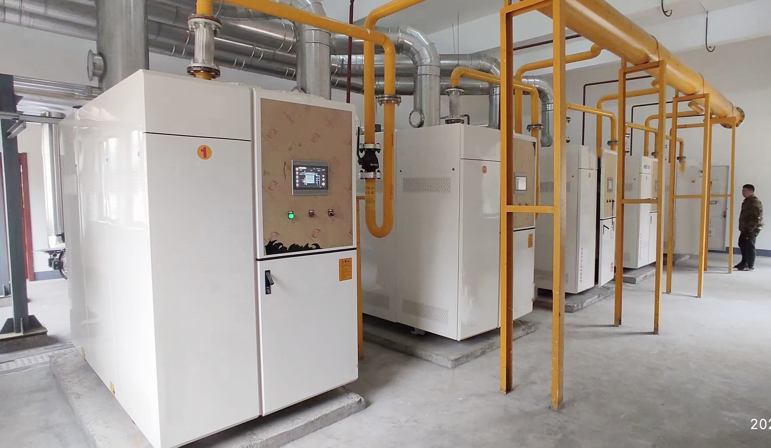 8-ton gas hot water heating boiler, fully premixed condensing module boiler, bath furnace