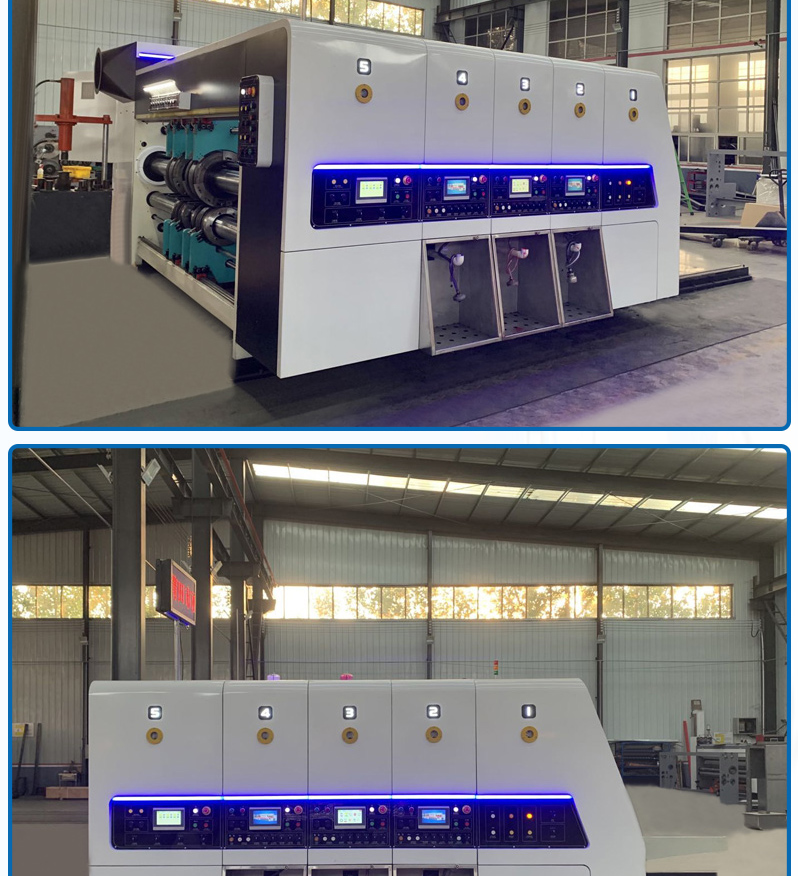 High speed cardboard box printing machine 1225 three color printing slotting die cutting machine fully automatic cardboard box factory machine production equipment