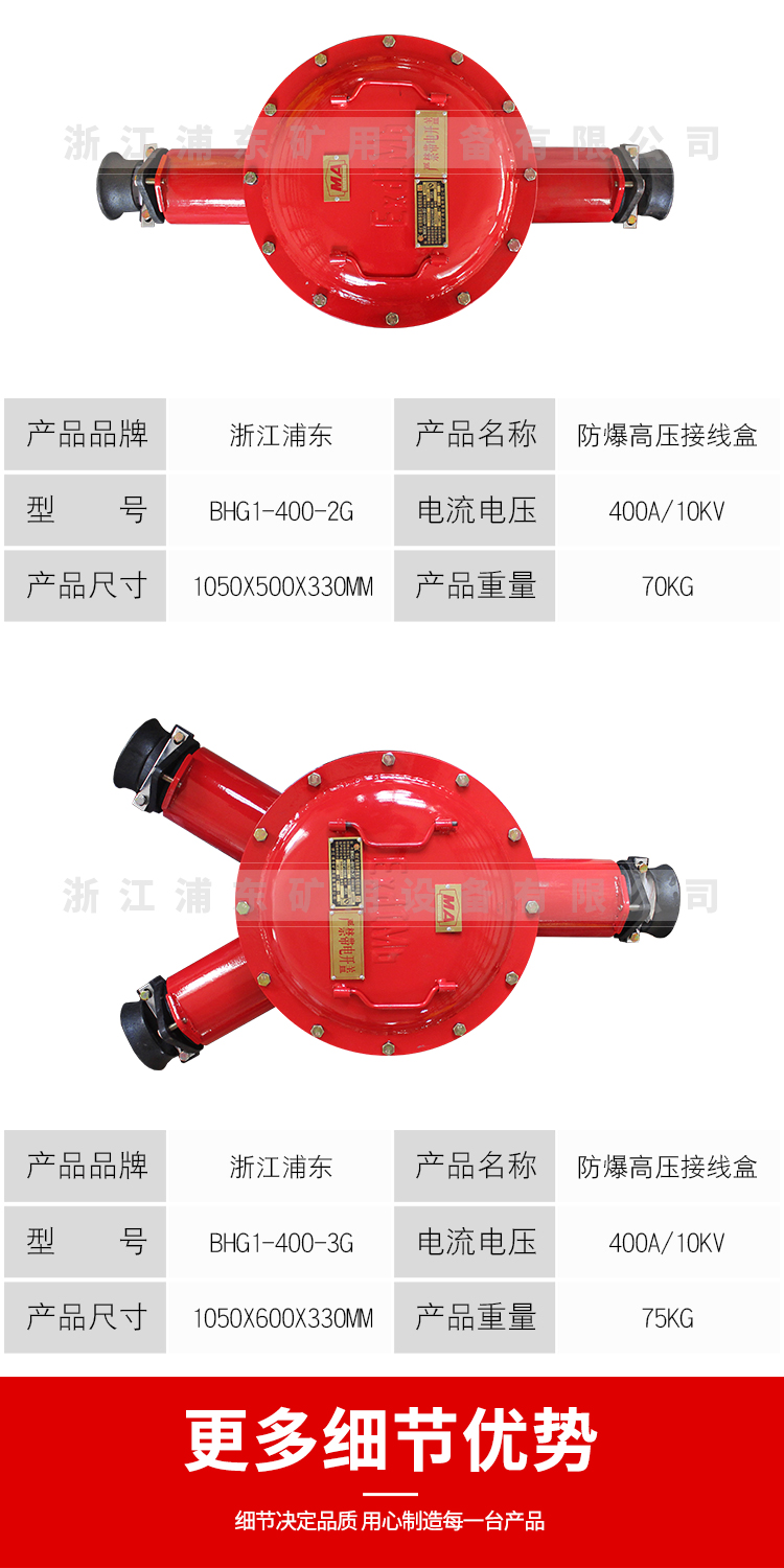 BHG1-400-2G/3G explosion-proof high-voltage cable junction box full series precision processing, temperature resistance, and anti-corrosion