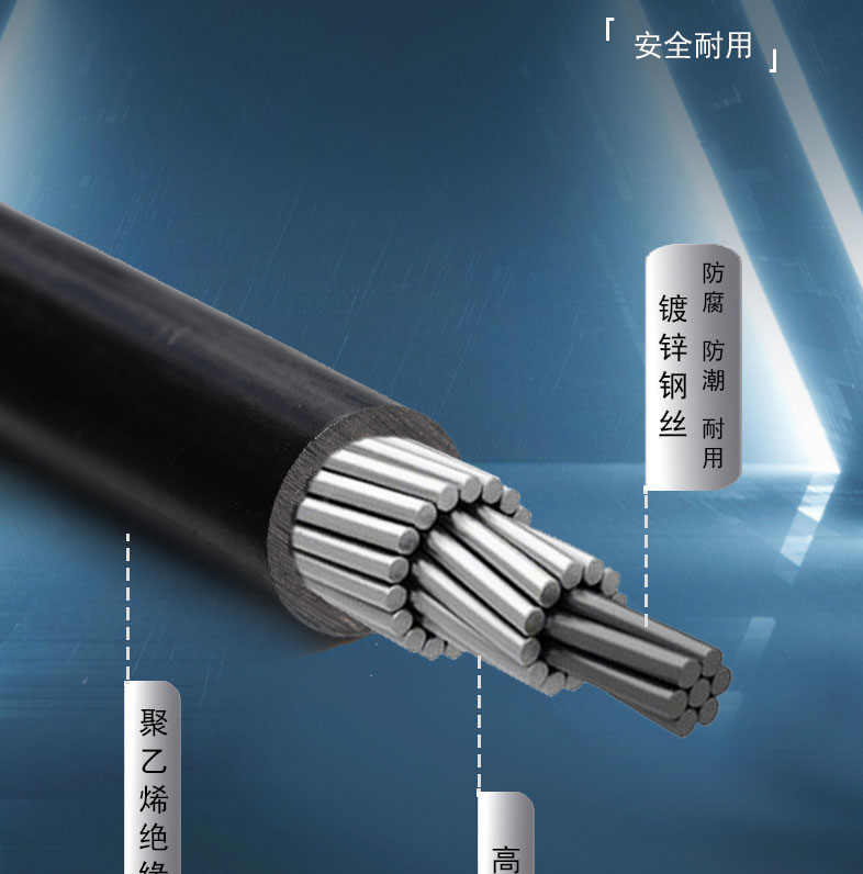 Feiniu cable with steel core insulation overhead line JKLGYJ-1KV-50/8, fully inspected and weather resistant, supplied by the manufacturer