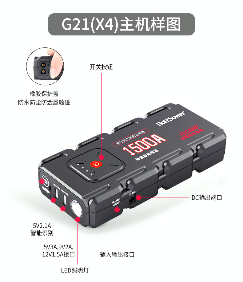 Electric General G21 New 800A Automotive Emergency Start Power Supply Portable Mobile Backup Power Supply Manufacturer