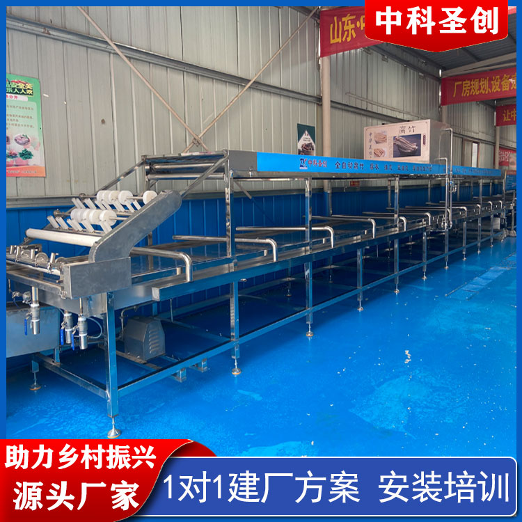 Large and small Rolls of dried bean milk creams machine, steam full-automatic Rolls of dried bean milk creams production equipment, comprehensive bean products, mechanical package installation