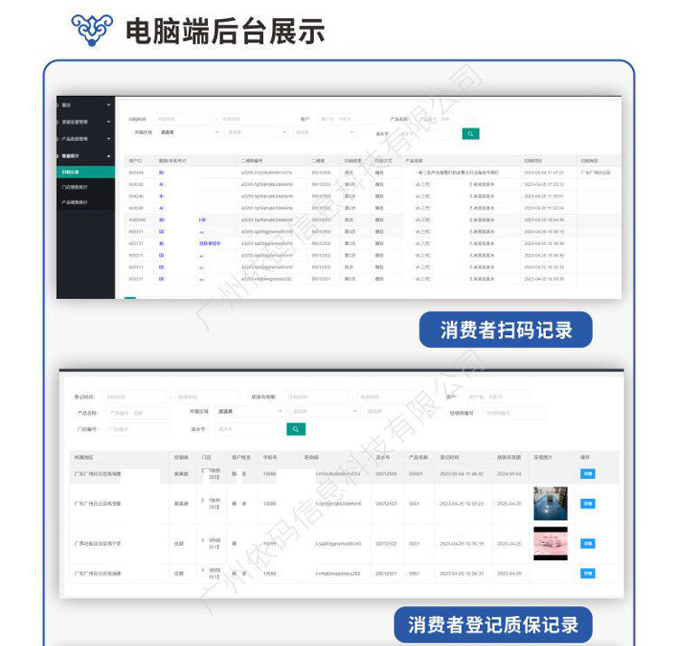 Electronic warranty card for electrical quality assurance system, one click repair system, certificate of conformity, anti tampering and anti-counterfeiting card, scan code and login