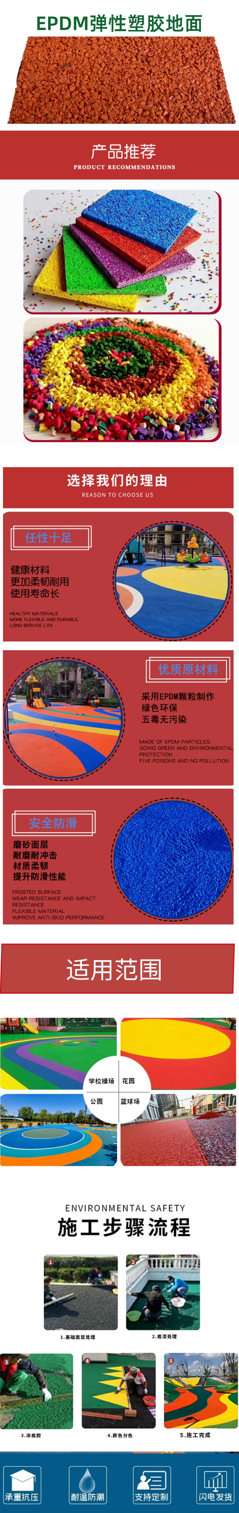 Ming Yu Han Qin EPDM Granular Plastic Track Kindergarten Color Floor Safety and Environmental Protection Materials Sales Customizable