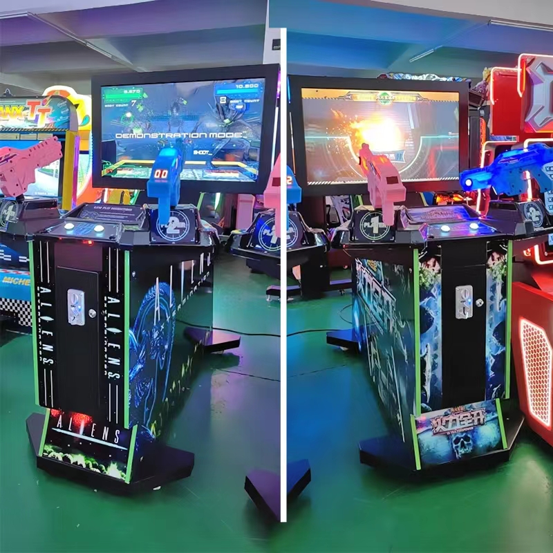 Children's Video City Double Gun Amusement Machine Firepower Fully Open Alien Vietnam War Ghost House Large Shooting Coin Game Machine