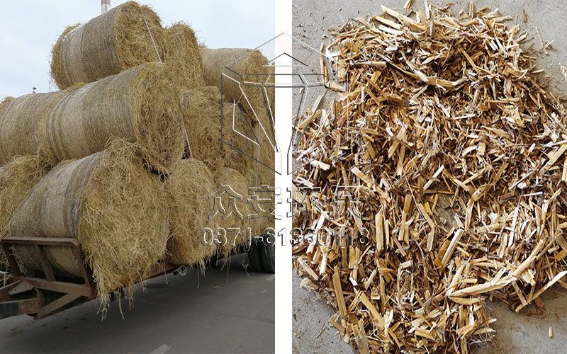 Crop straw crusher, palm straw, reed square bundle, round bundle, and bulk material shredder are energy-saving and environmentally friendly