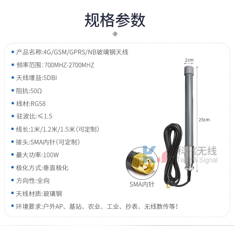 GSM fiberglass antenna strip line enhances signal in harsh environments by 25CM high 5dbi-1m line