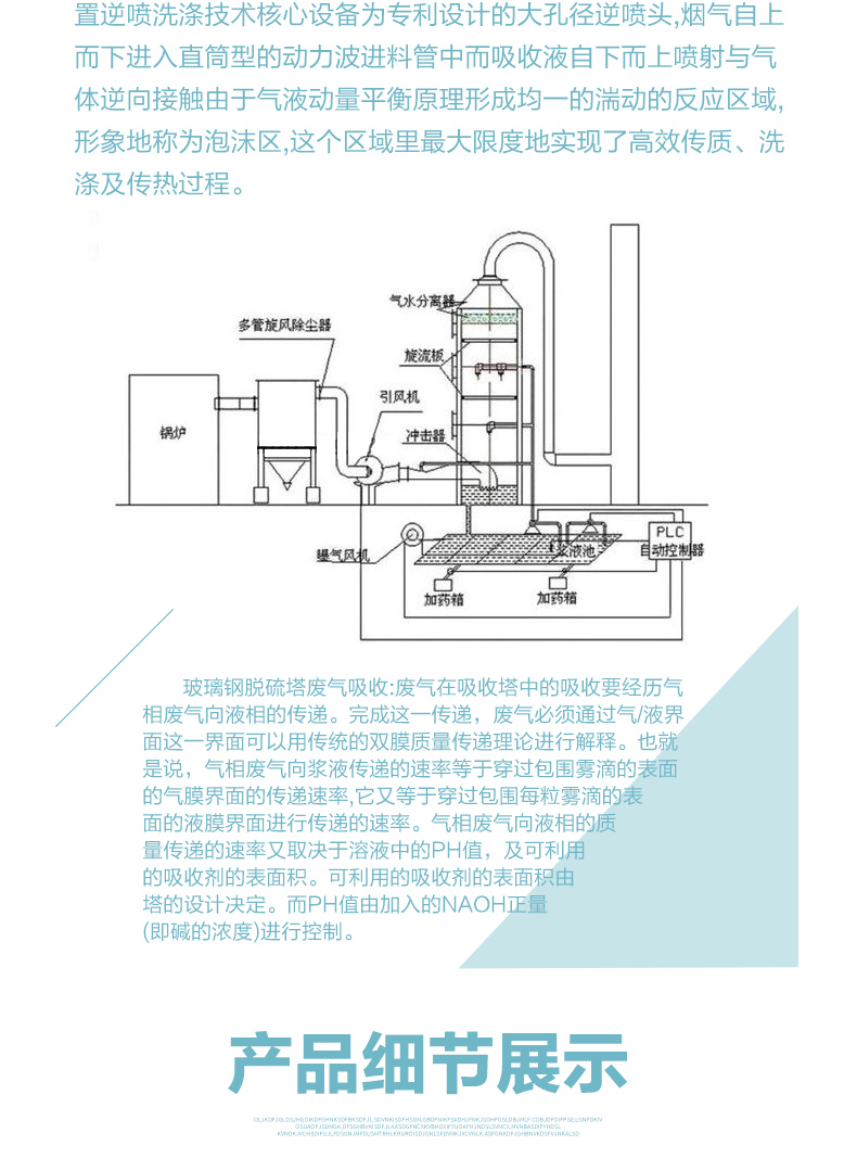 Herui workshop waste gas treatment spray tower, fiberglass desulfurization tower, inorganic waste gas purification tower