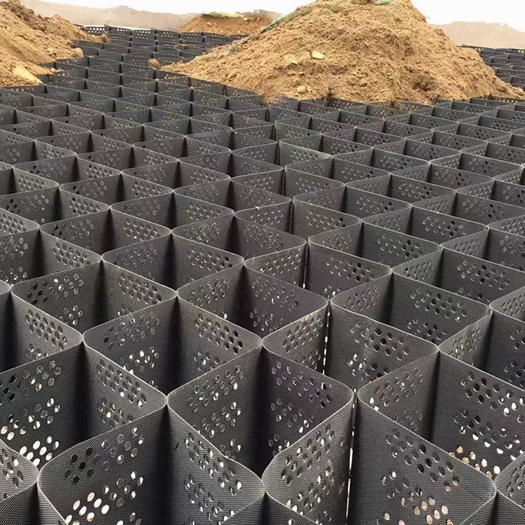 Slope protection, grass planting and soil fixation, 20 high honeycomb geocell, polyethylene three-dimensional geogrid shape