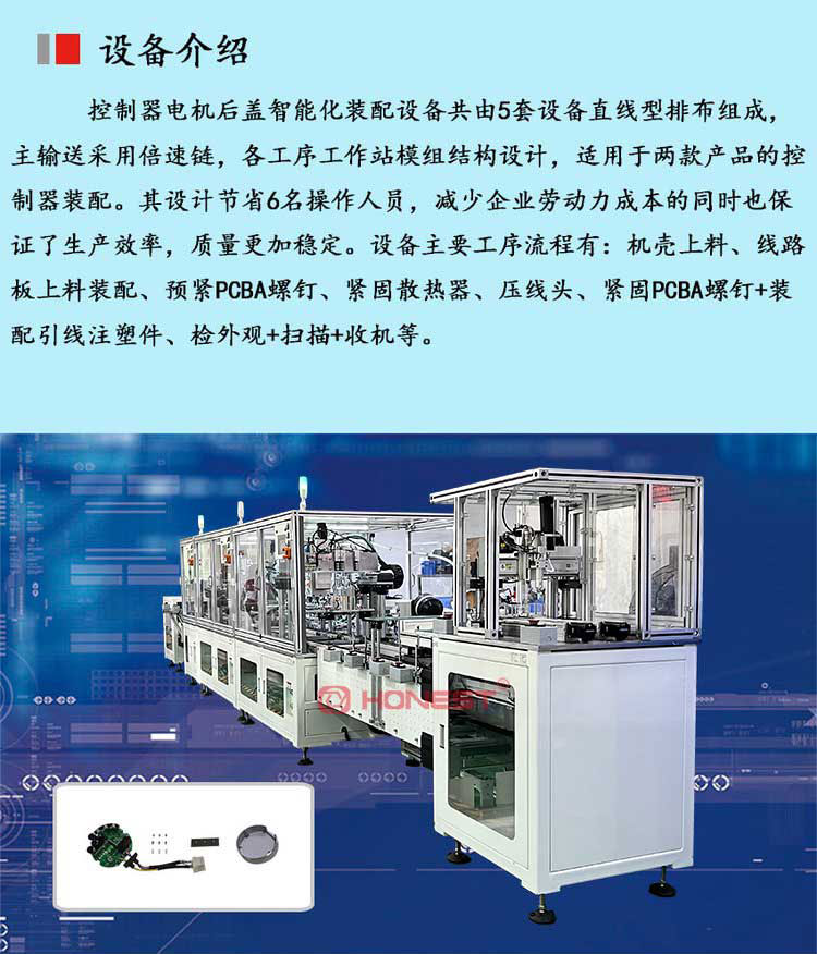 Intelligent assembly equipment for motor rear cover, only one person is required to operate - Helix