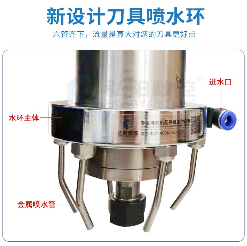 Carving machine metal pipe spray ring universal cooling nozzle spindle stone carving cutter head rapid cooling nozzle